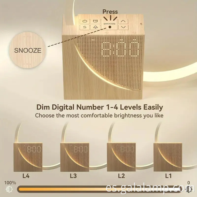 Sunrise despertador con 10 sonidos de ruido blanco para una lámpara de sueño profundo